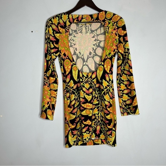 Zara NEW Mini Go-Go Dress Size XS 60's Groovy Floral Open Back - Picture 7 of 9